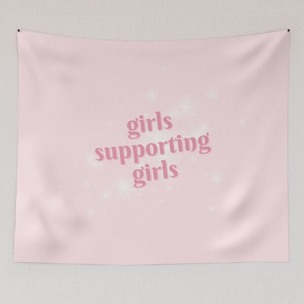 Item preview, girls supporting girls pink glitter sparkles designed and sold by thewayitshine.