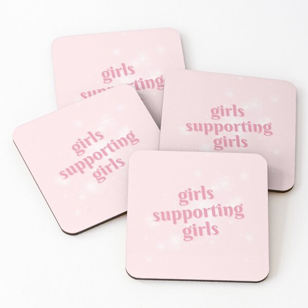 Item preview, girls supporting girls pink glitter sparkles designed and sold by thewayitshine.