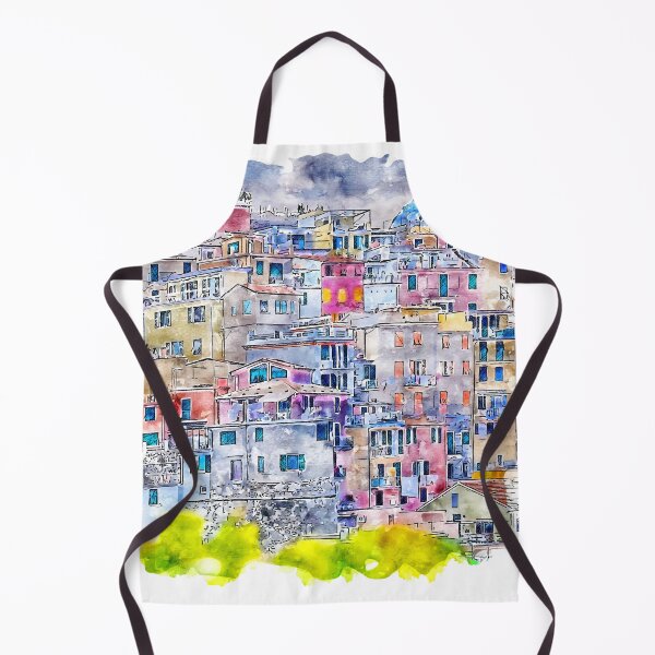 Item preview, Colorful Manarola Italy Watercolor designed and sold by VerboShop.