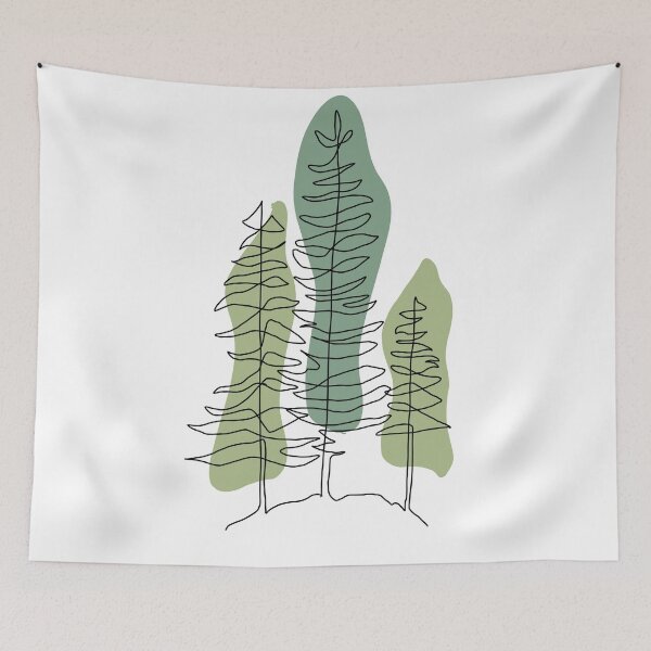 Item preview, Abstract Pine Tree Line Art designed and sold by MillerDesigns-.