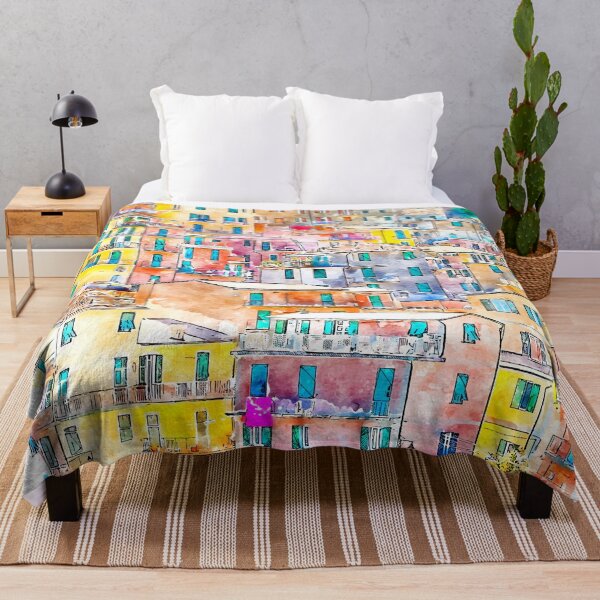 Item preview, Houses of Manarola Italy Watercolor designed and sold by VerboShop.