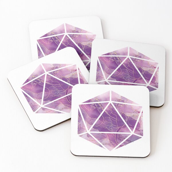 Item preview, Purple and Gold Marble d20 designed and sold by iciclesxink.