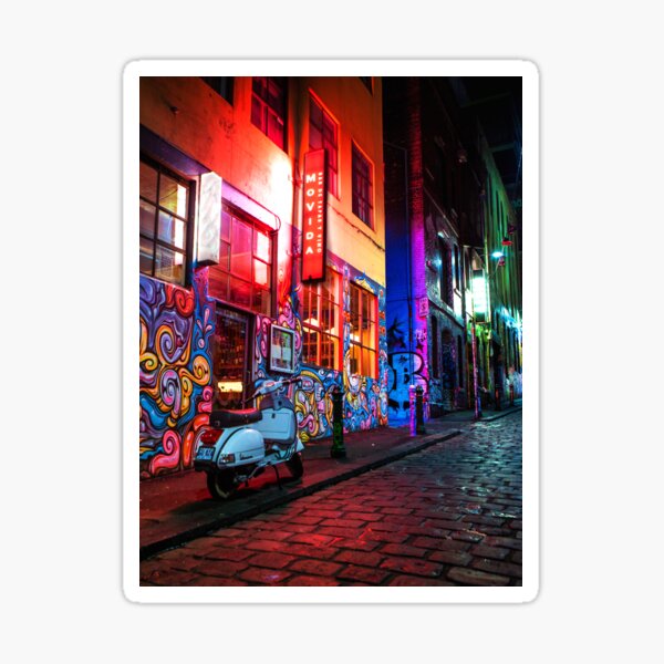 Evening in Hosier Lane Sticker