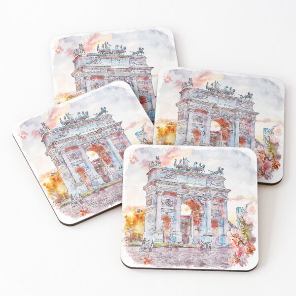 Item preview, Arch of Peace in Milan Italy Watercolor designed and sold by VerboShop.