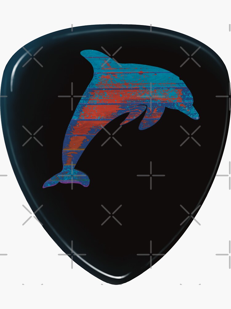 Wooden Dolphin on Smooth Guitar Pick | Sticker