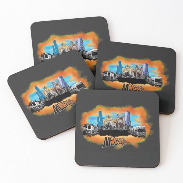Item preview, Ciudad de Melbourne: el collage de la ciudad con tranvía, Luna Park, Eureka y Melbourne CBD designed and sold by AMGraphicStudio.