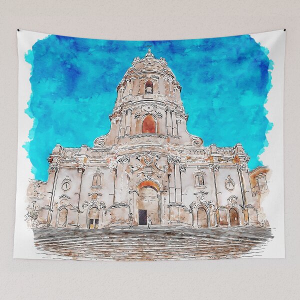Artikelvorschau, Dom von San Giorgio Modica Ragusa Italien Aquarell entworfen und verkauft von VerboShop.