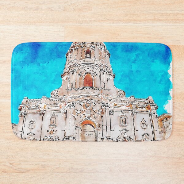 Item preview, Duomo of San Giorgio Modica Ragusa Italy Watercolor designed and sold by VerboShop.