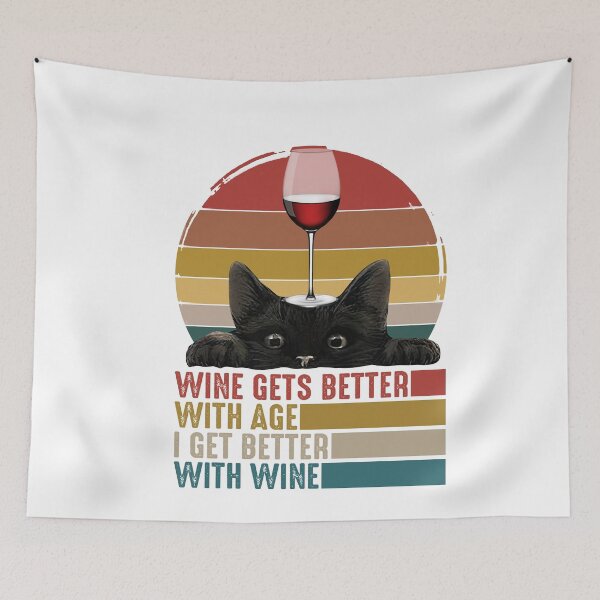 Item preview, Pet Funny Wine gets better with age I get better with wine cat with wine, Shirt, T-shirt designed and sold by PamelaMeister20.
