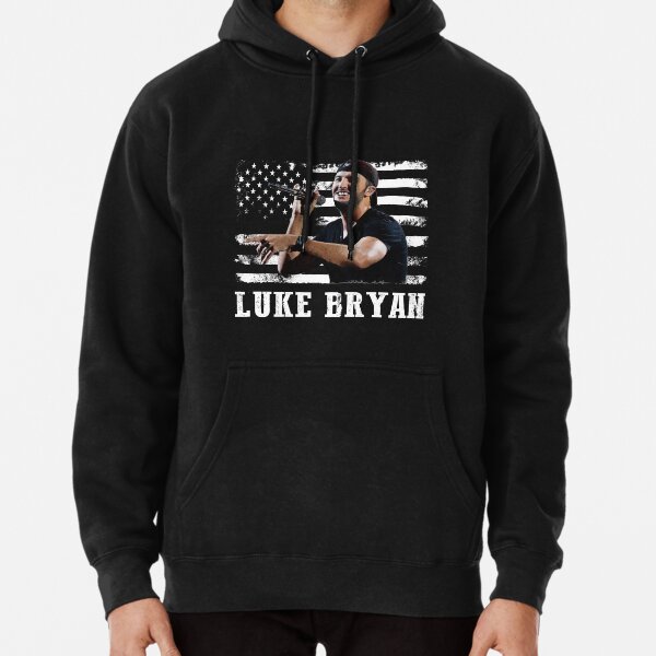 Distressed American Flag Music Luke Legend Pullover Hoodie
