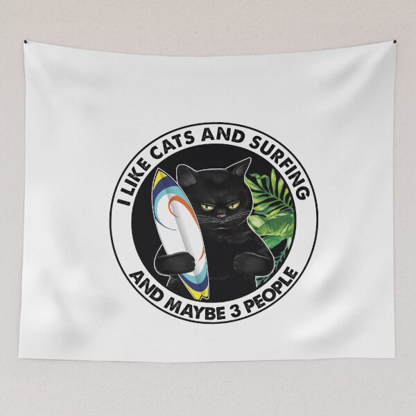 Item preview, Pet Funny Like cats and surfing and maybe 3 people funny cat black summer, Shirt, T-shirt designed and sold by PamelaMeister20.