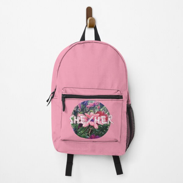 Item preview, She/Her Pronouns Logo with Purple and Pink Flowers designed and sold by homotropic.