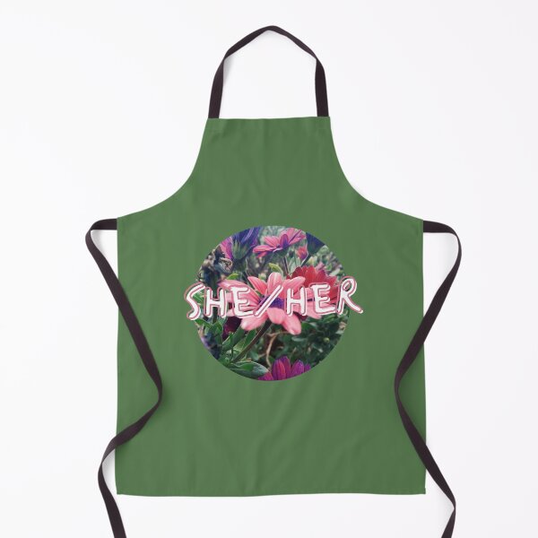 Item preview, She/Her Pronouns Logo with Purple and Pink Flowers designed and sold by homotropic.