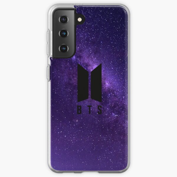 BTS logo negro galaxia Funda blanda para Samsung Galaxy