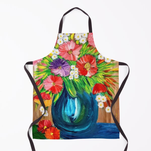 Item preview, Some abstract mixed flowers in a metallic vase designed and sold by kkartwork.