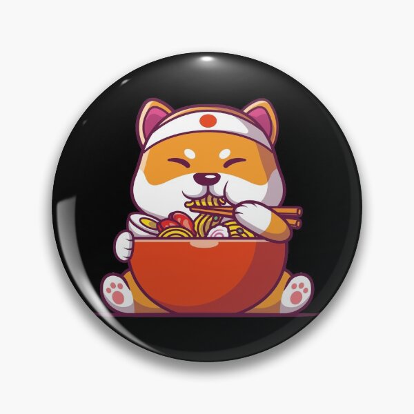 Item preview, CUTE SHIBA EAT RAMEN  designed and sold by justbejoker.