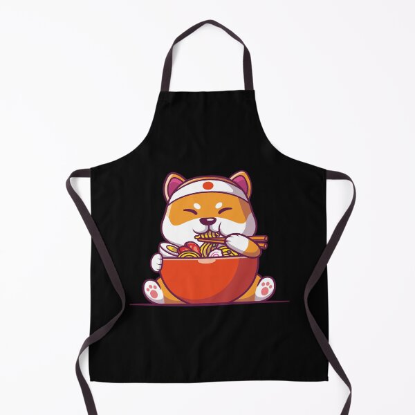 CUTE SHIBA EAT RAMEN Apron