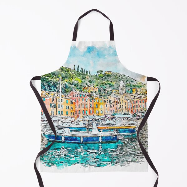Item preview, Portofino Bay Italy Watercolor designed and sold by VerboShop.