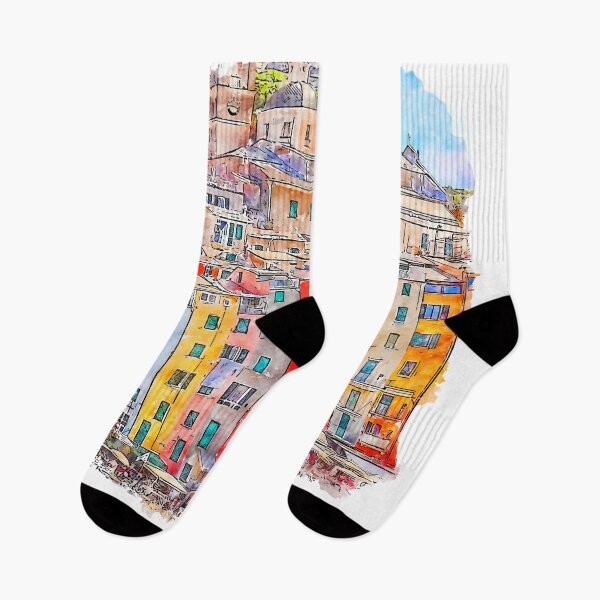 Item preview, Colorful Portovenere Italy Watercolor designed and sold by VerboShop.