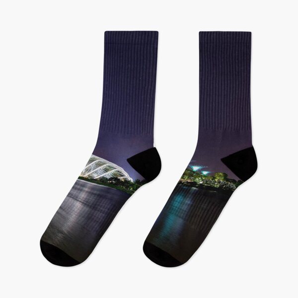 Item preview, Night long exposure photo of singapore river, Flower Dome, Cloud Forest and Gardens by the bay, Singapore designed and sold by Artsy Boulevard.