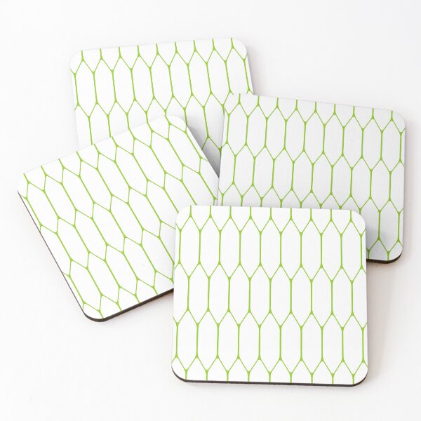 Item preview, Long Honeycomb Minimalist Geometric Pattern in White and Light Lime Green designed and sold by kierkegaard.