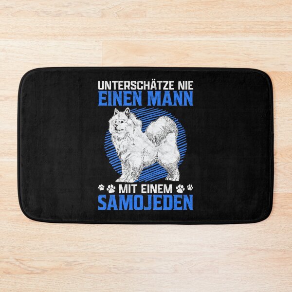 Item preview, Man with Samoyed sled dog owner saying designed and sold by madgrfx.
