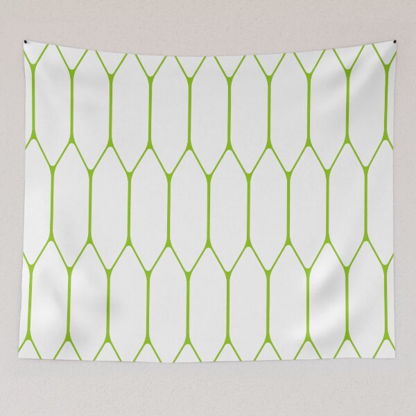 Item preview, Long Honeycomb Minimalist Geometric Pattern in White and Light Lime Green designed and sold by kierkegaard.