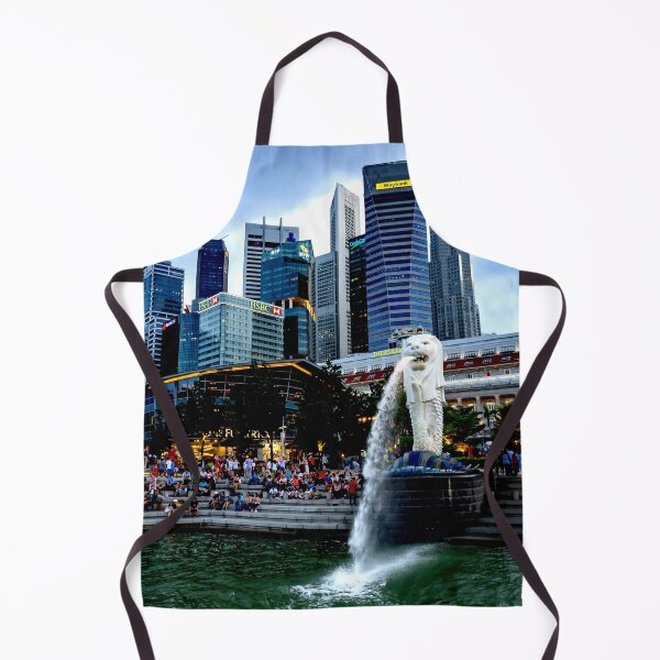 Item preview, Night photo of Merlion Monument at Merlion park with cityscape photo of Central Business District, Singapore designed and sold by Artsy Boulevard.