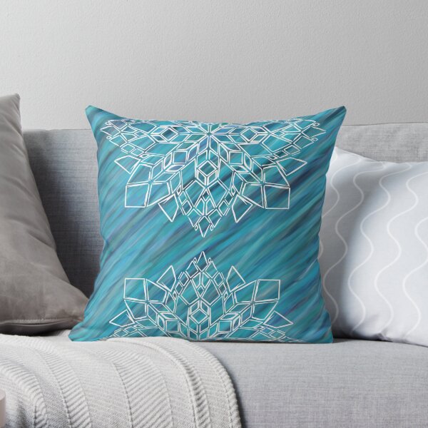 Double geometric mandala Throw Pillow