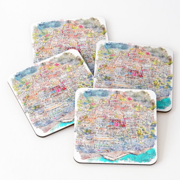 Item preview, View Positano Italy Watercolor designed and sold by VerboShop.