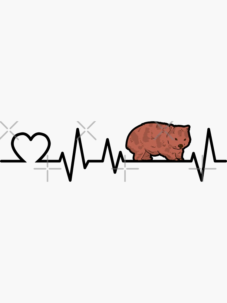 Wombat heartbeat marsupial Australia gift by madgrfx