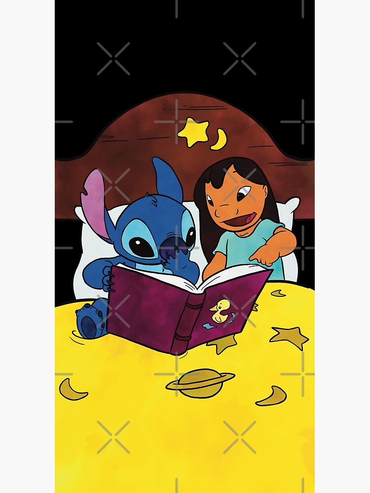 "Watercolor Lilo and Stitch Ugly Duckling Book" Art Print by bkanator