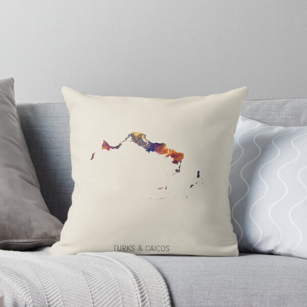Aperçu de l'œuvre Turks & Caicos Watercolor Map créée et vendue par ArtPrints.