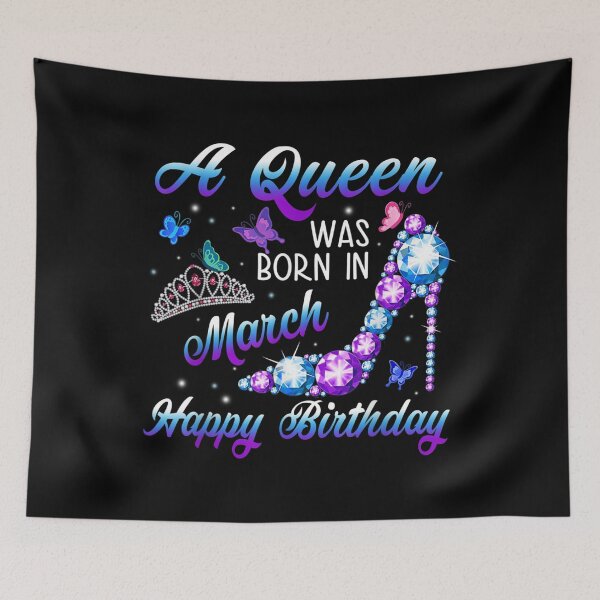 Item preview, Birthday - A Queen Was Born In March Happy Birthday Blue Style designed and sold by PauldroMartin.