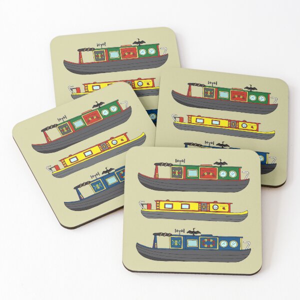 Item preview, Colourful Canal Narrowboats designed and sold by HotHibiscus.