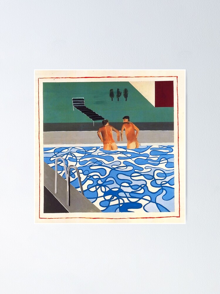 david hockney pool with two figures poster