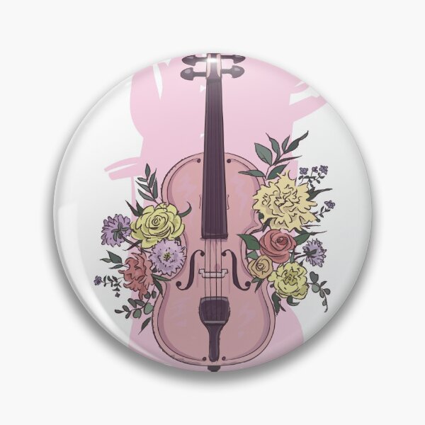 Artikelvorschau, Rosa Cello und Blumen entworfen und verkauft von Queengood.