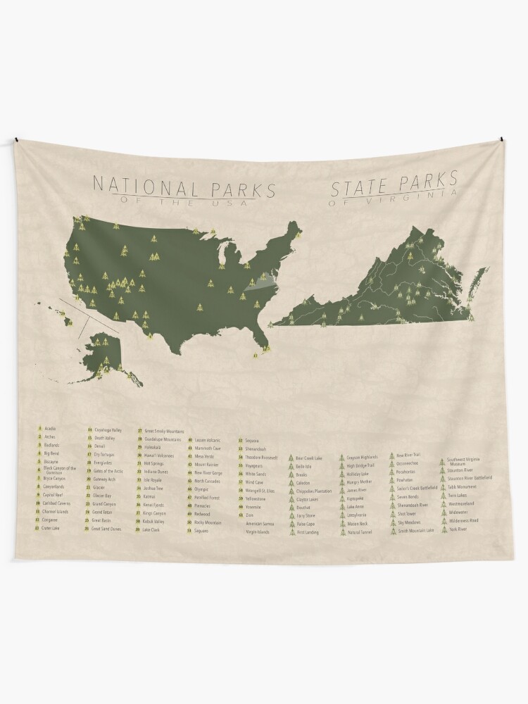 "US National Parks - Virginia" Tapestry by FinlayMcNevin  Redbubble