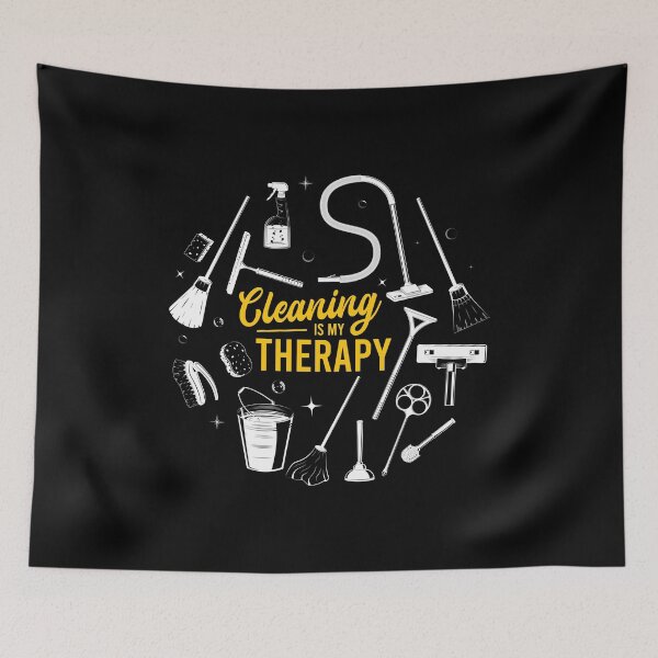 Item preview, Cleaning Is My Therapy Housewife Housekeeping Mom Vacuum Top Housewife Mother's Day Wife Mommy Parenting Parent designed and sold by shirti.