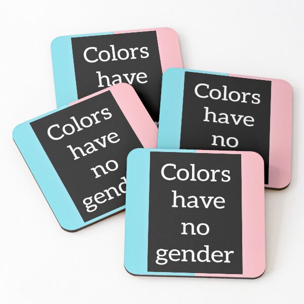 Item preview, Colors have no gender -written on black with white over pink and blue background designed and sold by FCEalin.