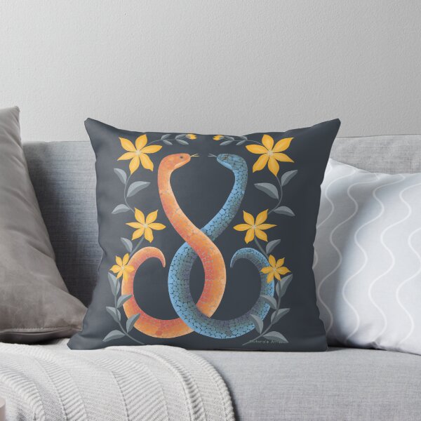 Item preview, Entwined Snakes With Flowers and Leaves– Modern Folk Art Illustration  designed and sold by OstarasAttic.