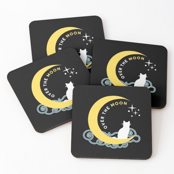 Item preview, Over the moon cat mooncat minimalist tattoo art designed and sold by Artyselley.