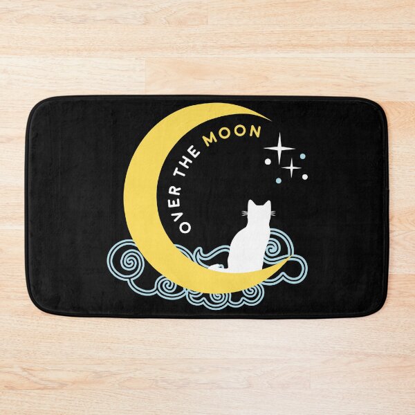 Item preview, Over the moon cat mooncat minimalist tattoo art designed and sold by Artyselley.