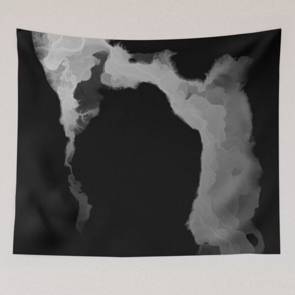 Item preview, Artsy River Map - Reisaelva, Norway (Black&White) designed and sold by Henrik Gulliksen Schüller.