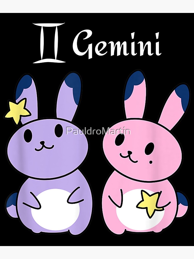 Gemini Horoscope Birthday Gift Anime Zodiac Astrology Poster