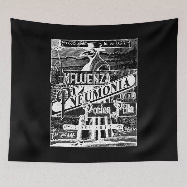 Item preview, INFLUENZA PNEUMONIA COVID-19 on black designed and sold by Madixart.