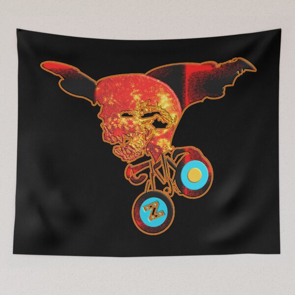 Item preview, Funny burning zombie skull on bicycle. designed and sold by Ralek.
