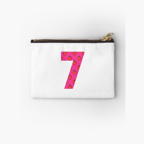 Item preview, Number 7 in pink color with apple pattern designed and sold by VrajStudio.