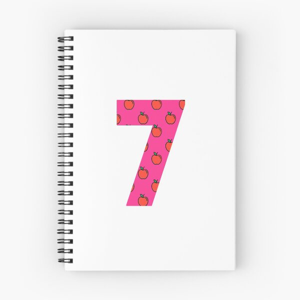 Item preview, Number 7 in pink color with apple pattern designed and sold by VrajStudio.