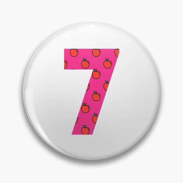 Item preview, Number 7 in pink color with apple pattern designed and sold by VrajStudio.